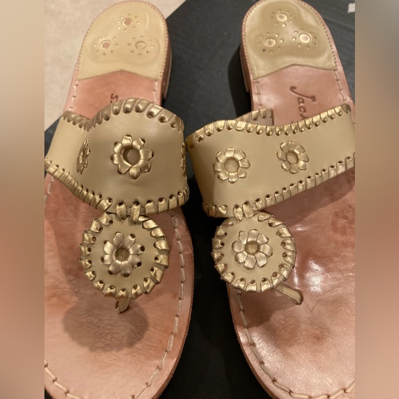 Jack Rogers tan/gold womens sandals, sz 8 - Picture 5 of 7